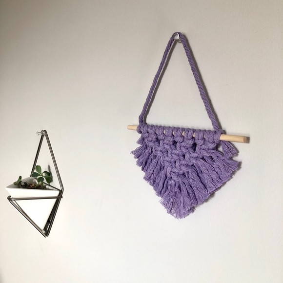 Other - Handmade Mini Lavender Macrame Wall Hanging Lilac